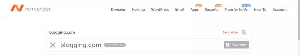 domain not available